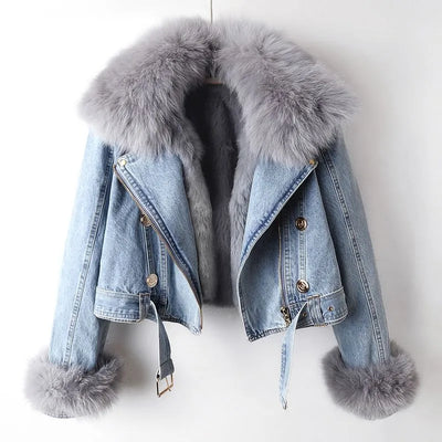 Mocarra | Elegance Denim & Pelz Jacke