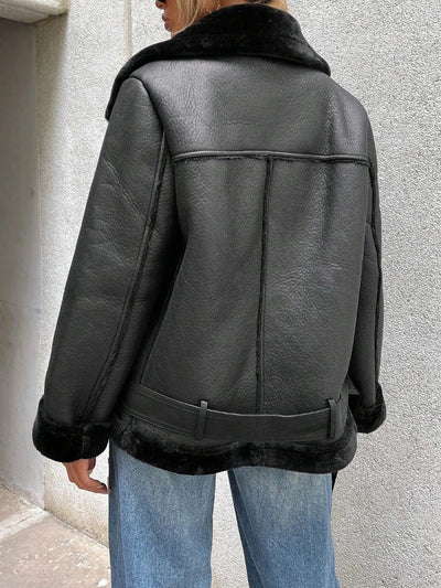 Spectre | Dicke und warme lederjacke für damen