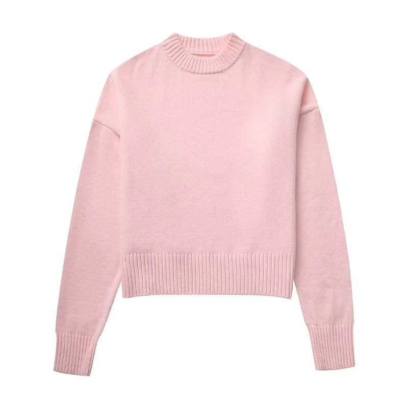 Mocarra | Rosa Loose-fit Pullover mit Rundhalsausschnitt