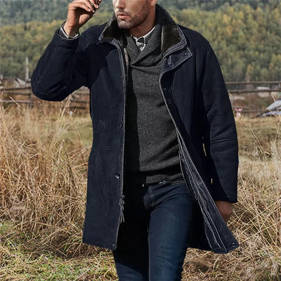 Adrian | Neue europäische Herren-Mittellange Jacke im integrierten Stil aus Baumwolle