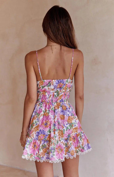 Mocarra | Florales Brustknoten-Slingkleid