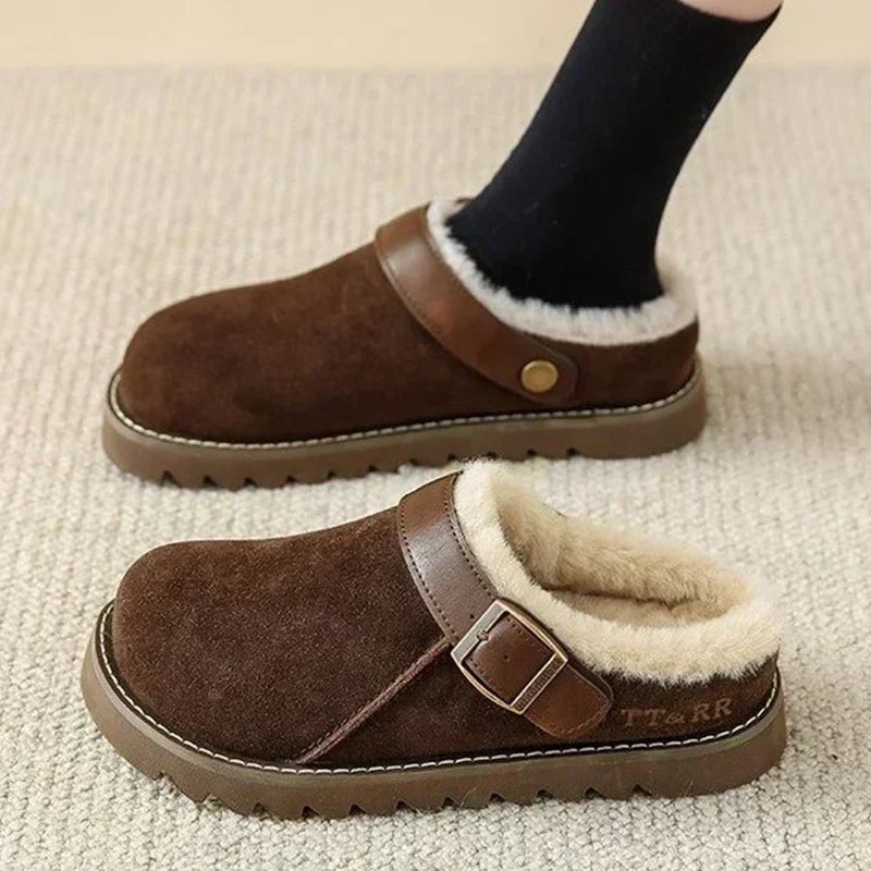 Imara | Elegante Wildleder-Clogs mit Plüschfutter
