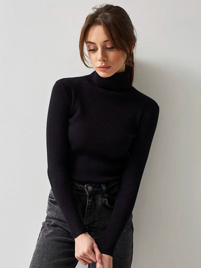 Jana | Damen Oversize Rollkragenpullover – Slim Fit Strick für Herbst/Winter