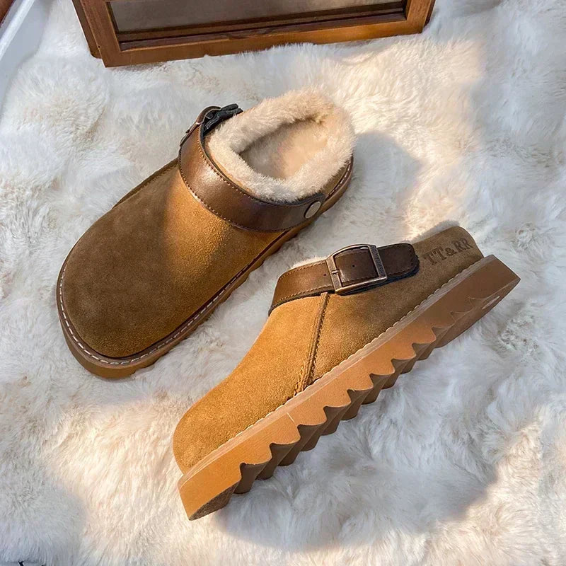 Imara | Elegante Wildleder-Clogs mit Plüschfutter