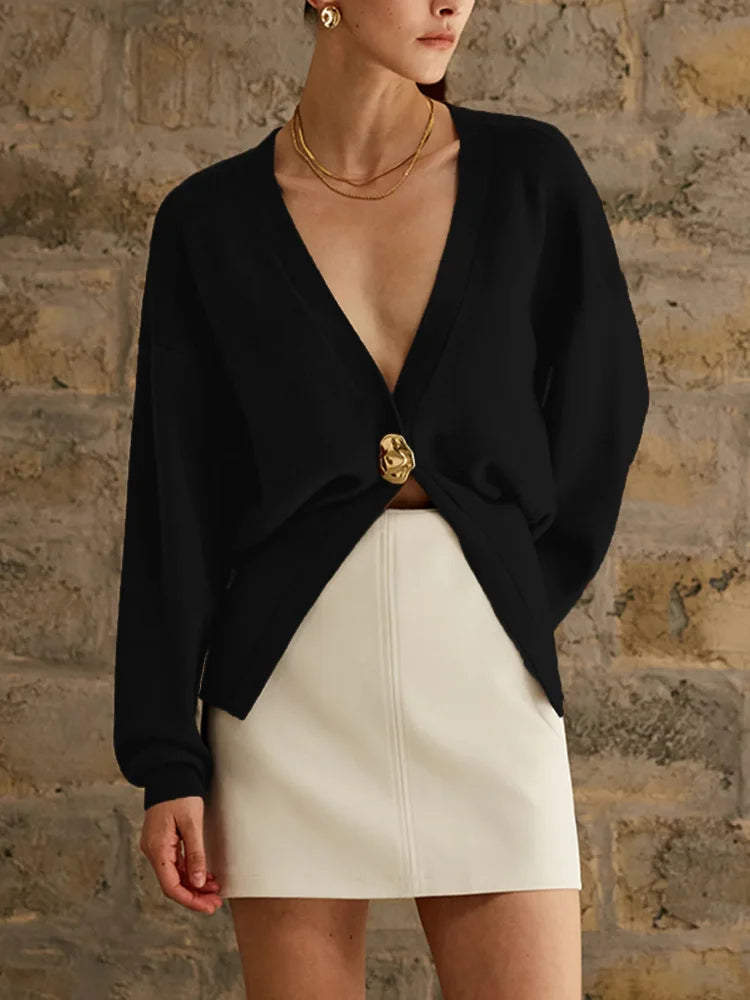 Lailae | Eleganter Damen Strickpullover mit Knöpfen in Unifarbe