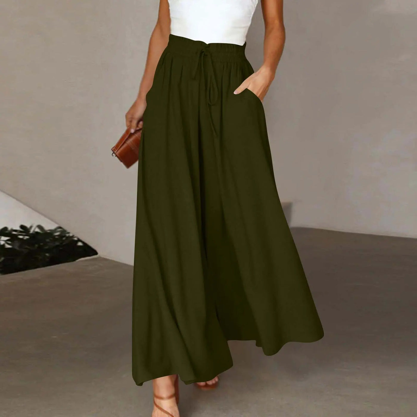Mocarra | Weite Hosen mit Hoher elastischer Taille
