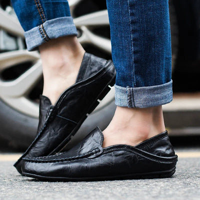 Logan | Leder loafers herren atmungsaktiv und rutschfest