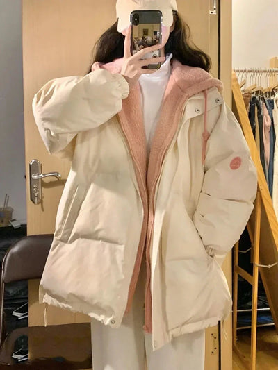 Amara | Damen Dicke Pufferjacke aus Baumwolle mit Kapuze