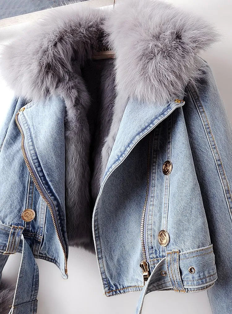 Mocarra | Elegance Denim & Pelz Jacke