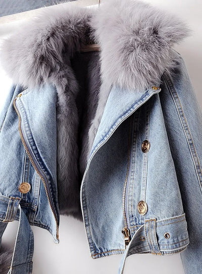 Mocarra | Elegance Denim & Pelz Jacke