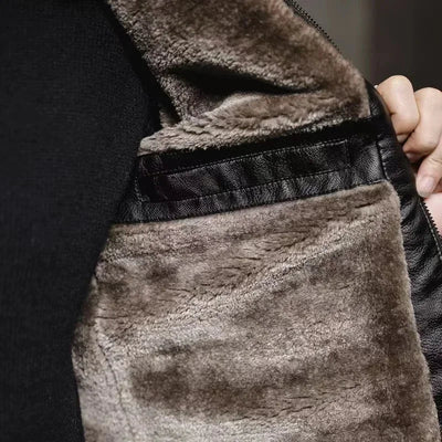 Chai | Herren Vintage Lederjacke Braun für Winter
