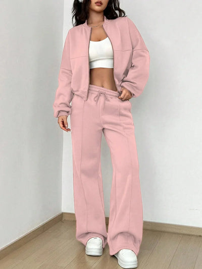 Angeline | Damen Kapuzenpullover mit Reißverschluss Uni-Farbe Neu