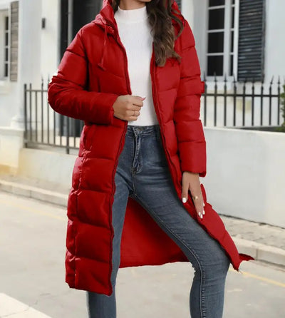 Emma | Neue Winterjacke Damen mit Kapuze, Slim Fit und Mittellang