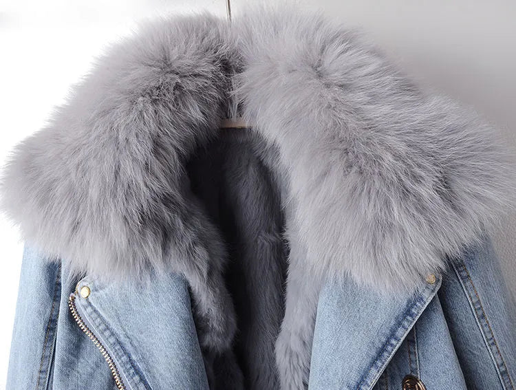 Mocarra | Elegance Denim & Pelz Jacke