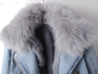 Mocarra | Elegance Denim & Pelz Jacke