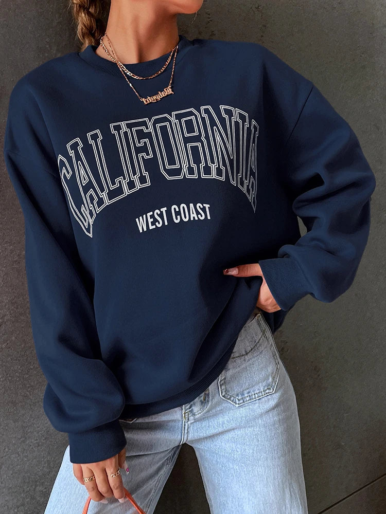 Gabriela | Damen Trendy Sweatshirt mit California West Coast Print