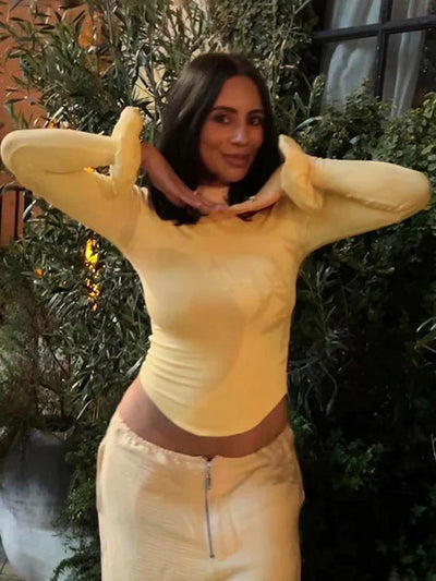 Roxy | Slim-fit crop-top mit rollkragen für damen