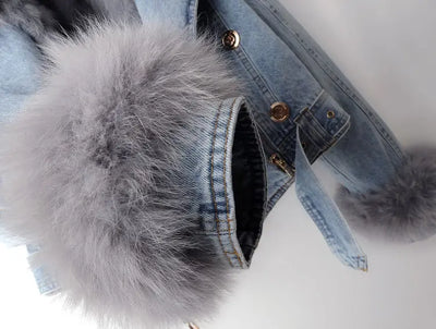 Mocarra | Elegance Denim & Pelz Jacke