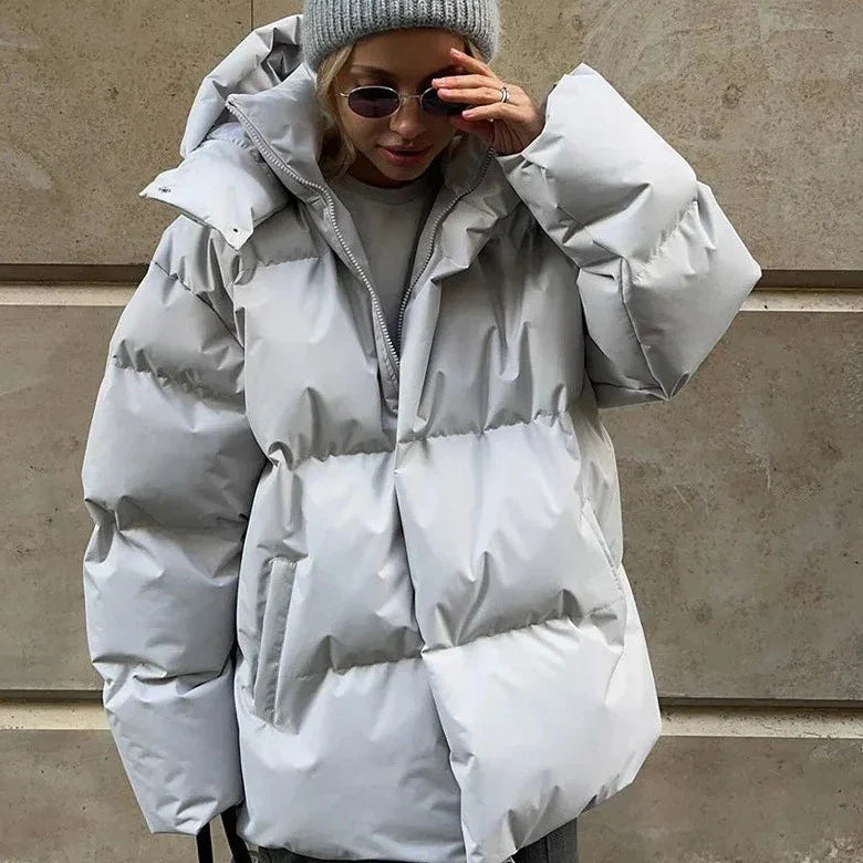 Bane | Monochromatische dicke und warme jacke für damen