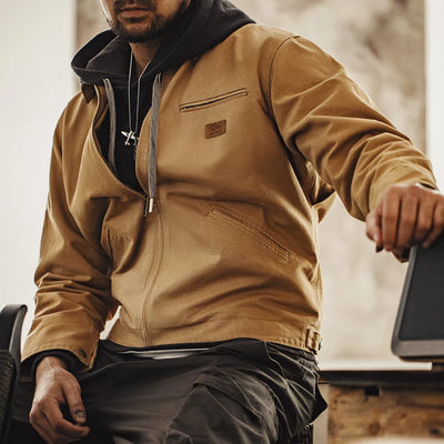 Jack | Retro Canvas Baumwoll-Jagdjacke Herren mit Reißverschluss