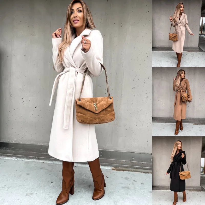 Venge | Damen trenchcoat mit v-ausschnitt und knöpfen für herbst und winter