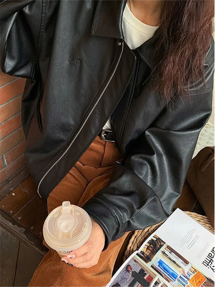 Anaya | Oversize Motorradjacke Damen mit Reißverschluss