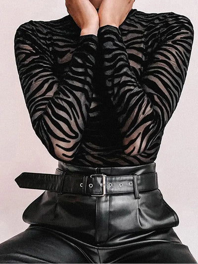 Laila | Schwarzer transparenter Mesh-Bodysuit für Damen – Sexy und Verführerisch