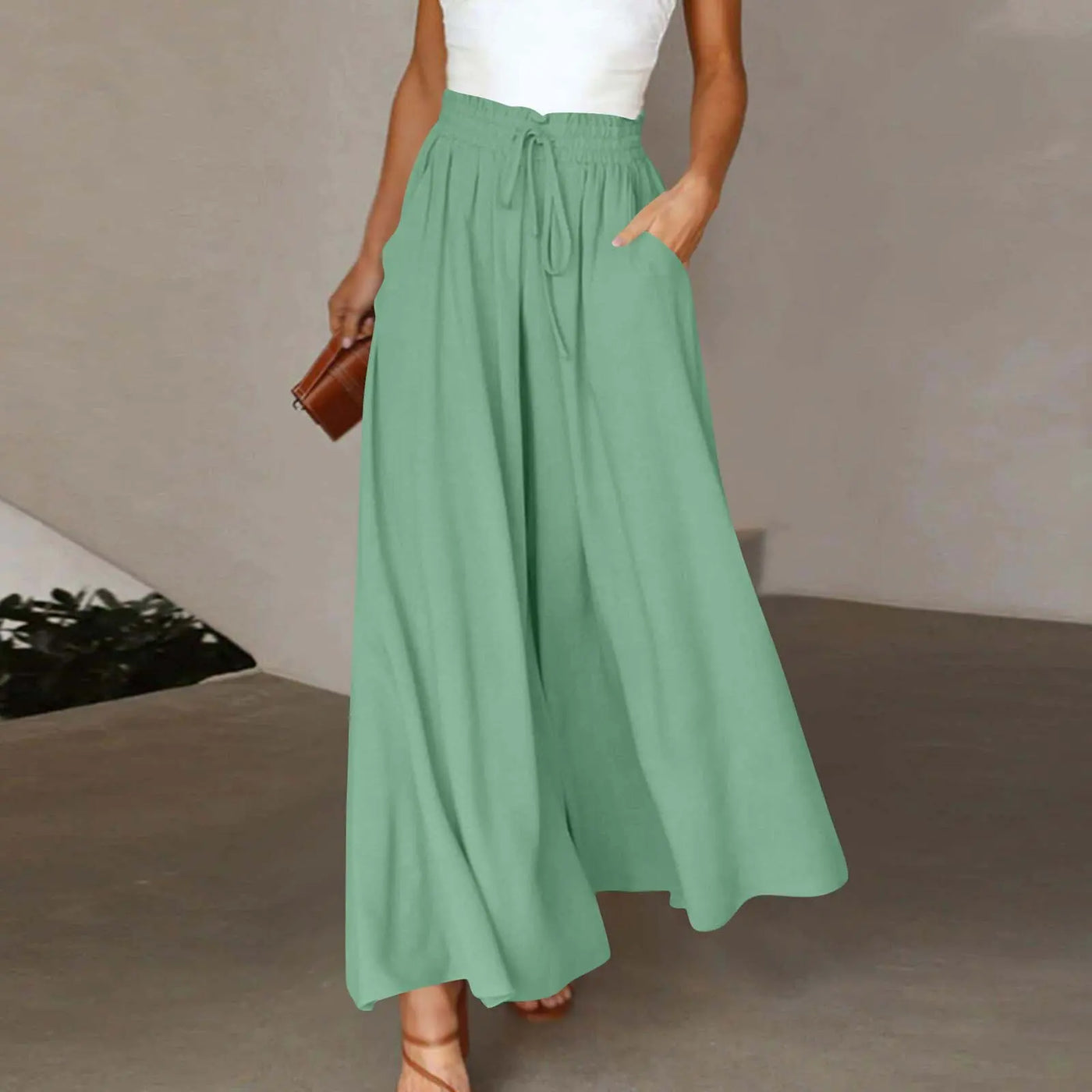 Mocarra | Weite Hosen mit Hoher elastischer Taille
