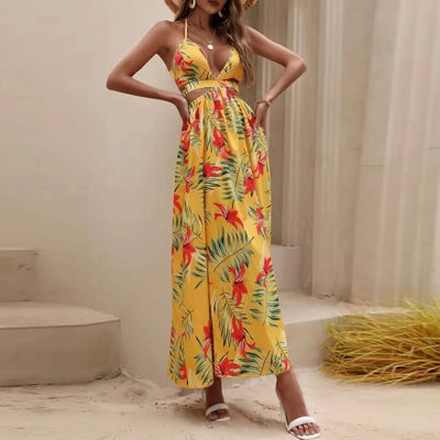 Mocarra | Sexy Blumenkleid mit Seitenschlitz