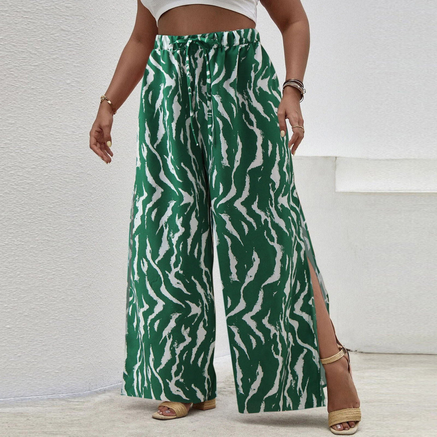 ANDREA - Plus Size Hose mit Zebra-Streifen