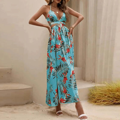 Mocarra | Sexy Blumenkleid mit Seitenschlitz