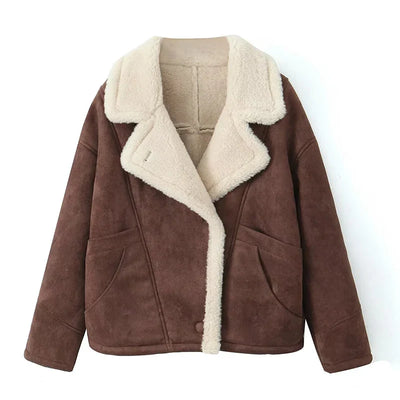 Lena | Modische oversize lammfelljacke für damen