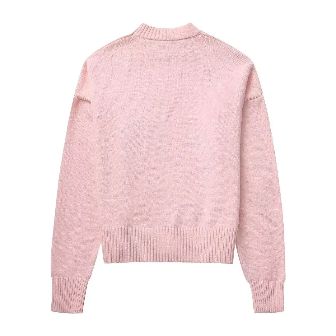 Mocarra | Rosa Loose-fit Pullover mit Rundhalsausschnitt