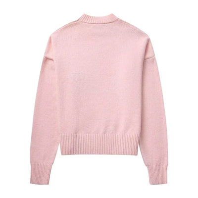 Mocarra | Rosa Loose-fit Pullover mit Rundhalsausschnitt