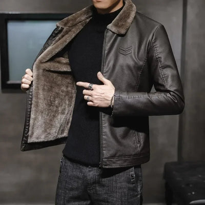 Chai | Herren Vintage Lederjacke Braun für Winter