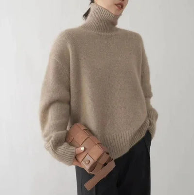 Samira | Eleganter Damen Rollkragenpullover in Unifarbe Strick