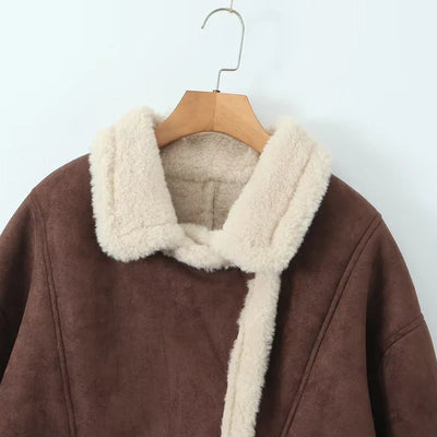 Lena | Modische oversize lammfelljacke für damen