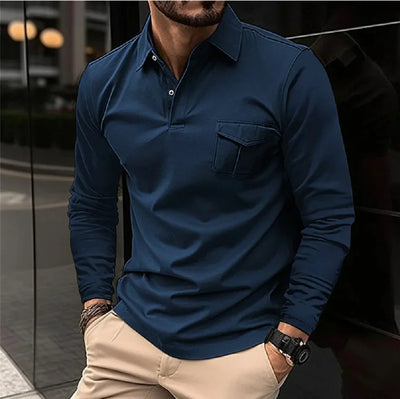 Marco | Herren sport poloshirt aus baumwolle langarm – Herbst/Winter
