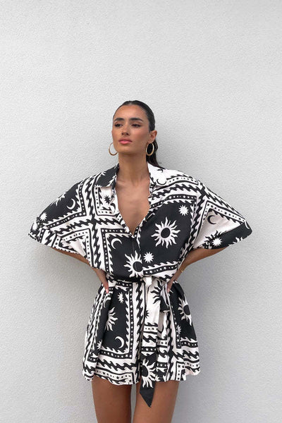 MARITES - Schicker Strand-Print-Overall