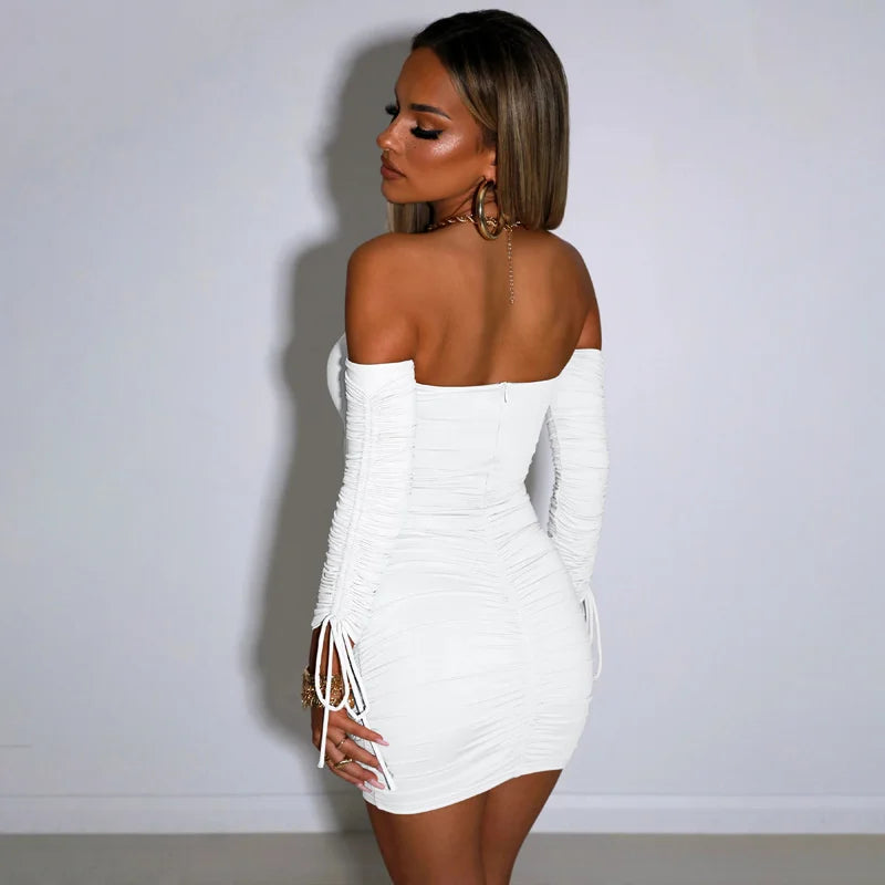 Mocarra | Langärmeliges Bodycon-Minikleid mit Ausschnitt