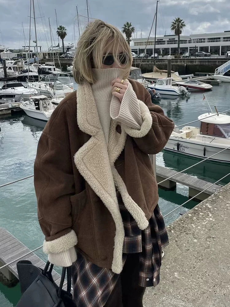 Lena | Modische oversize lammfelljacke für damen