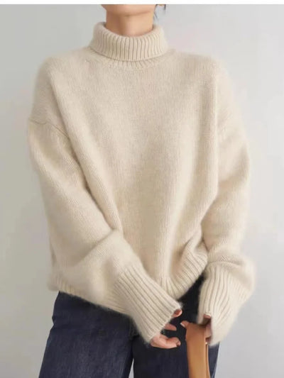 Samira | Eleganter Damen Rollkragenpullover in Unifarbe Strick