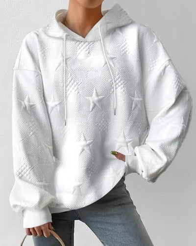 Mocarra | Weißes Oversized Sweatshirt mit Kapuze