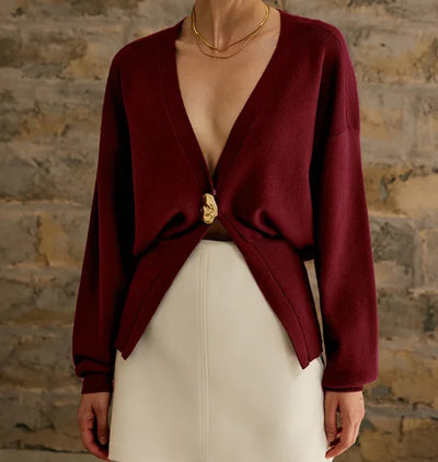 Lailae | Eleganter Damen Strickpullover mit Knöpfen in Unifarbe