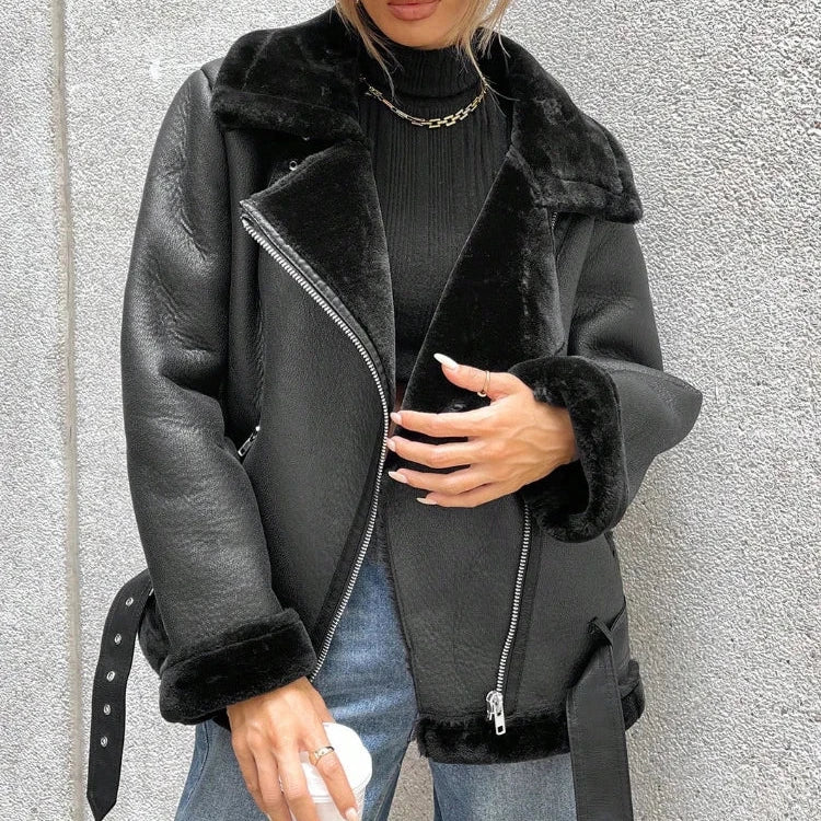 Spectre | Dicke und warme lederjacke für damen