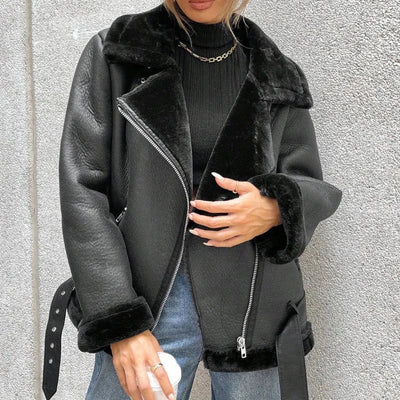 Spectre | Dicke und warme lederjacke für damen