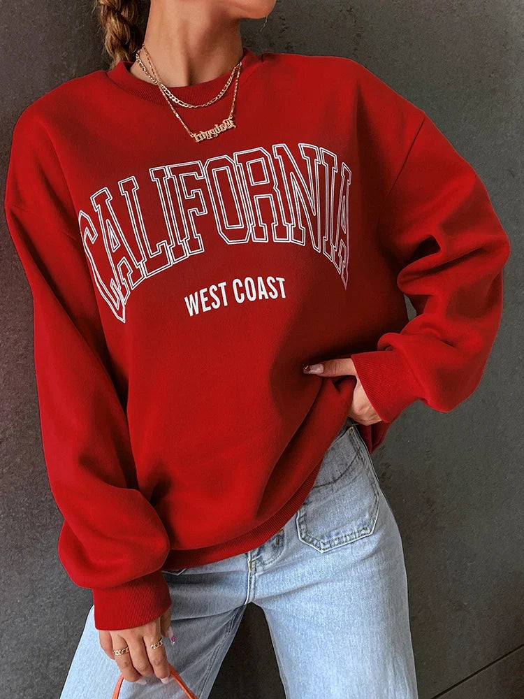 Gabriela | Damen Trendy Sweatshirt mit California West Coast Print
