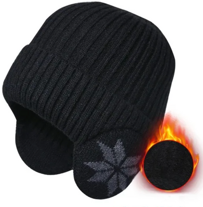 Mocarra | Strickmütze mit Futter und Ohrenklappen