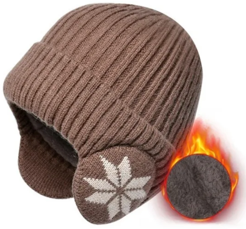 Mocarra | Strickmütze mit Futter und Ohrenklappen