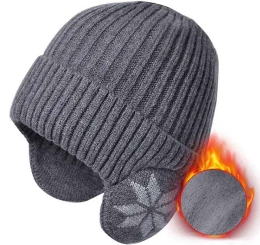 Mocarra | Strickmütze mit Futter und Ohrenklappen